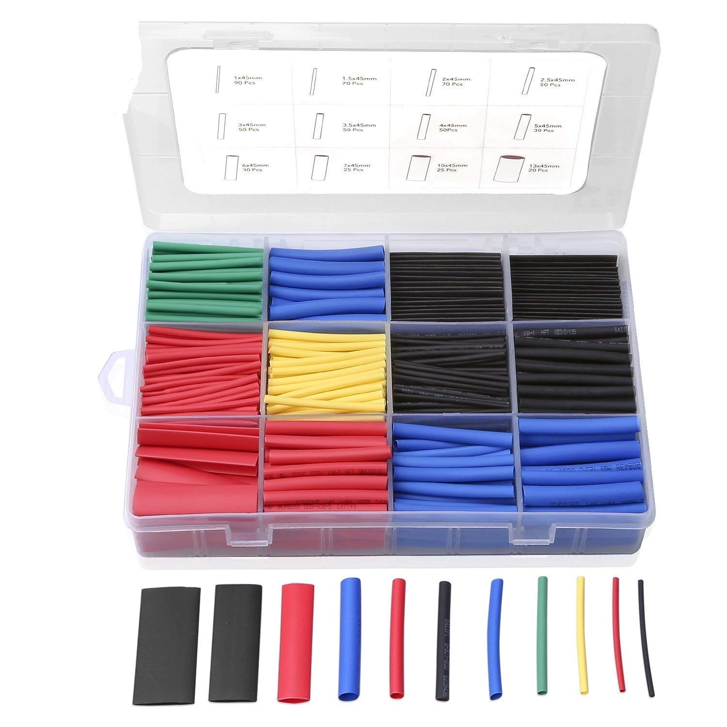 REES52® 560PCS Heat Shrink Tubing 21, Electrical Wire Cable Wrap Assortment Electric Insulation
