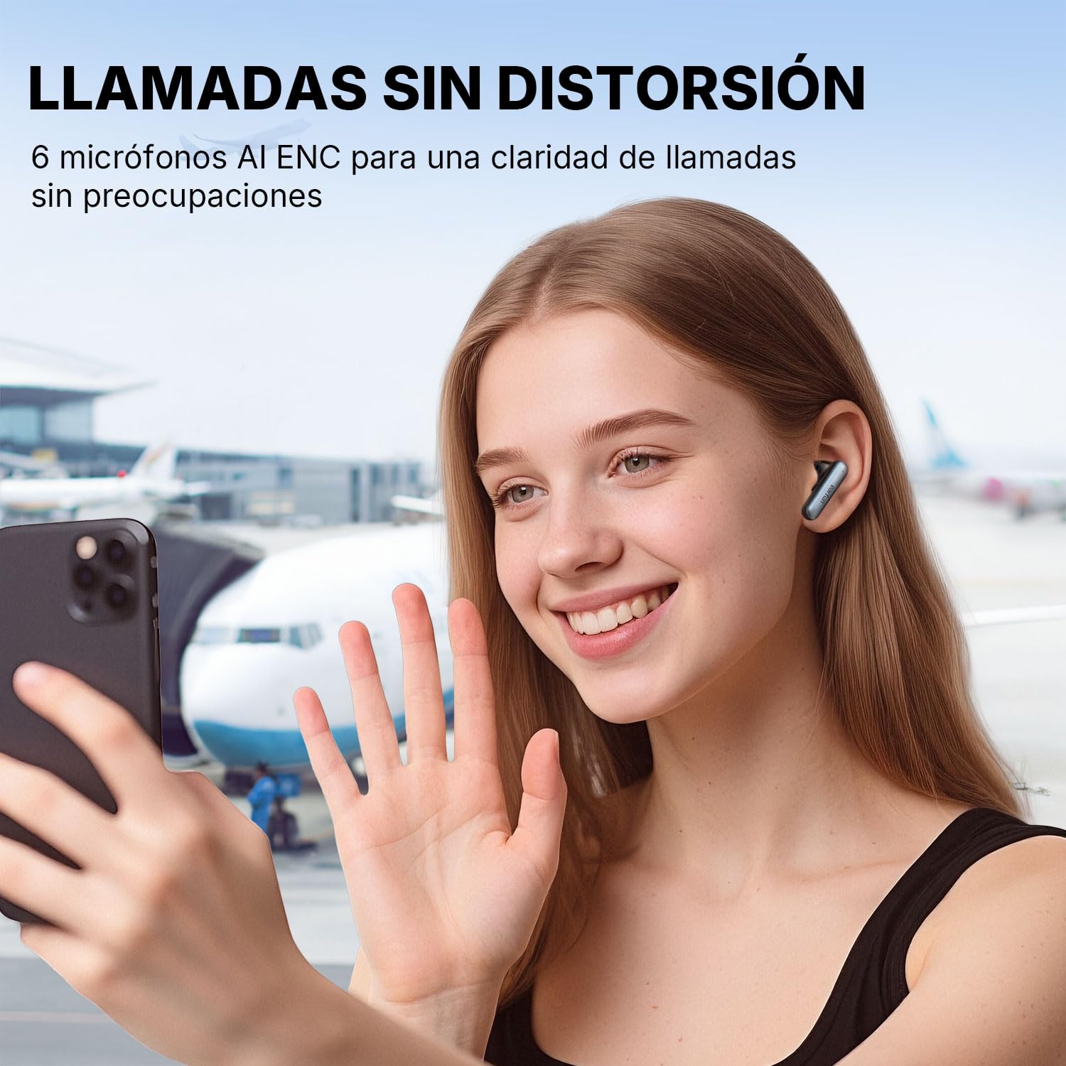 EarFun Air Pro 4i Auriculares Bluetooth con Cancelación de Ruido | Hi-Res Audio, Sonido de Alta Resolución LDAC, Doble Controlador, IA y 6 Mics, 40H, Conexión Multipunto, Carga Rápida, Negro