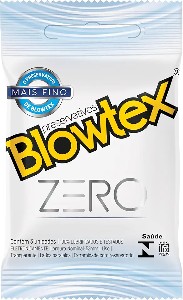 Preservativo Zero com 3 Unidades, Blowtex