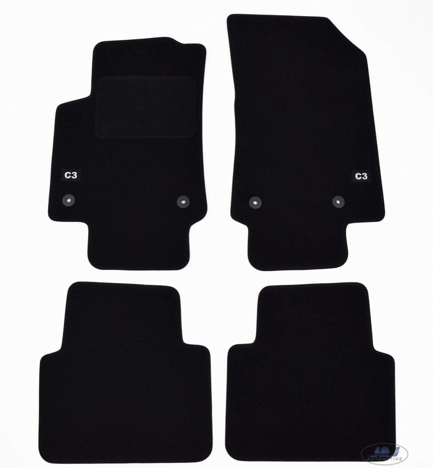 Tapis De Sol Avant Velours Noir – Pour Citroën C3 III (2017+), Paire Neuve