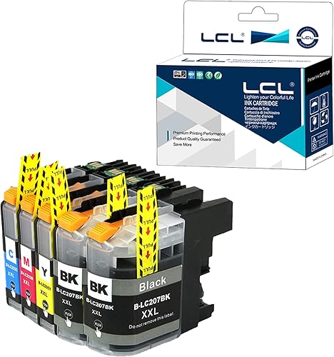 LCL Cartucho de tinta de repuesto compatible para Brother LC207XXL LC205XXL LC207 LC205 LC207BK LC205C LC205M LC205Y XXL Super High Yield