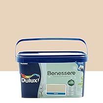 Dulux Benessere Pittura Colorata all’Acqua per Interni Superlavabile Anti Muffa Anti Batteri con Ioni D’Argento, 2.5 Litri, Beige Macadamia, 2.5L