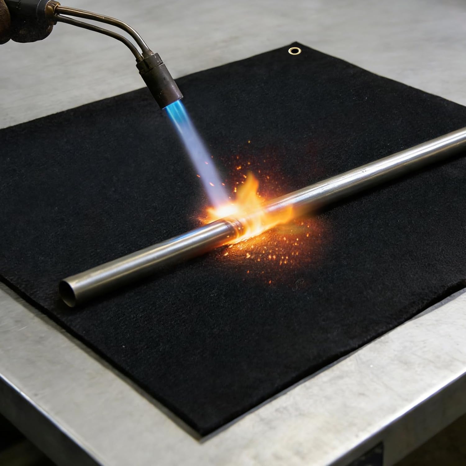 Carbon Felt Welding Blanket 4x6ft, 1800°F Fireproof Heat Resistant Fabric, Fire Blanket & Heat Shield Mat for Grilling, Soldering, Brazing