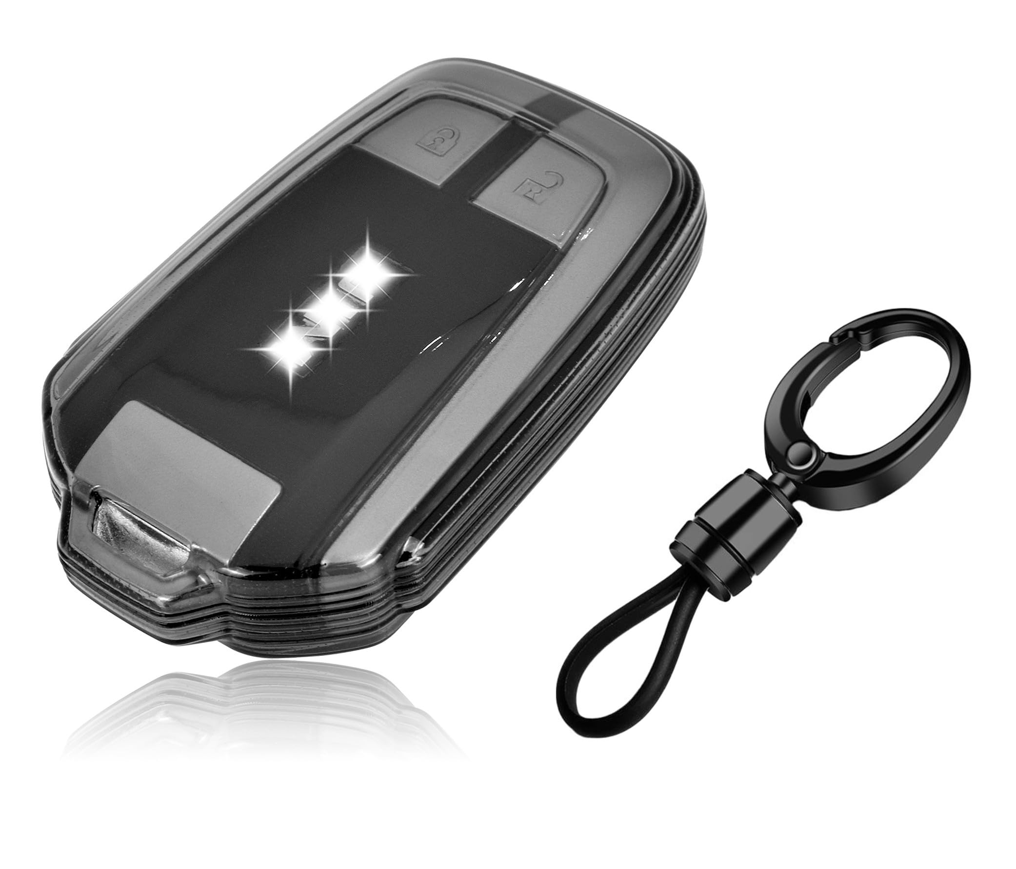 JVCV® Soft TPU Transparent Cover Compatible with Isuzu Dmax & VCross Smart Key (with Keychain - Style A)-image-21