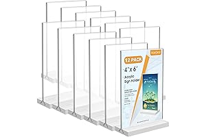MaxGear 4x6 Acrylic Sign Holder 12 Pack: Display with Confidence!