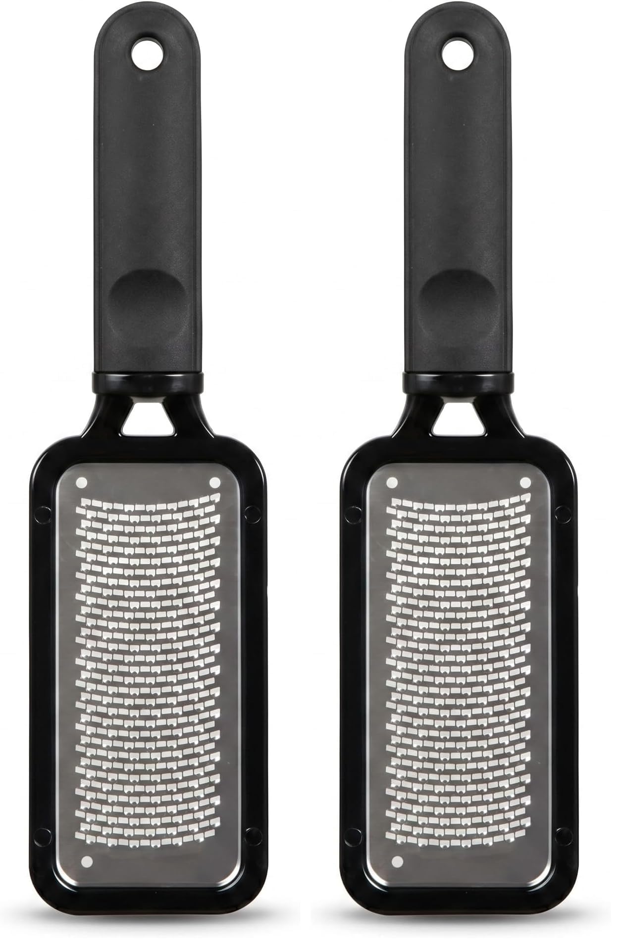 ForPro Premium Stainless Steel Foot Rasp, Colossal Foot File & Callus Remover, Instantly Removes Calluses & Smooths Cracked Heels, 10.75" L x 2.75" W, Black (Pack of 2)