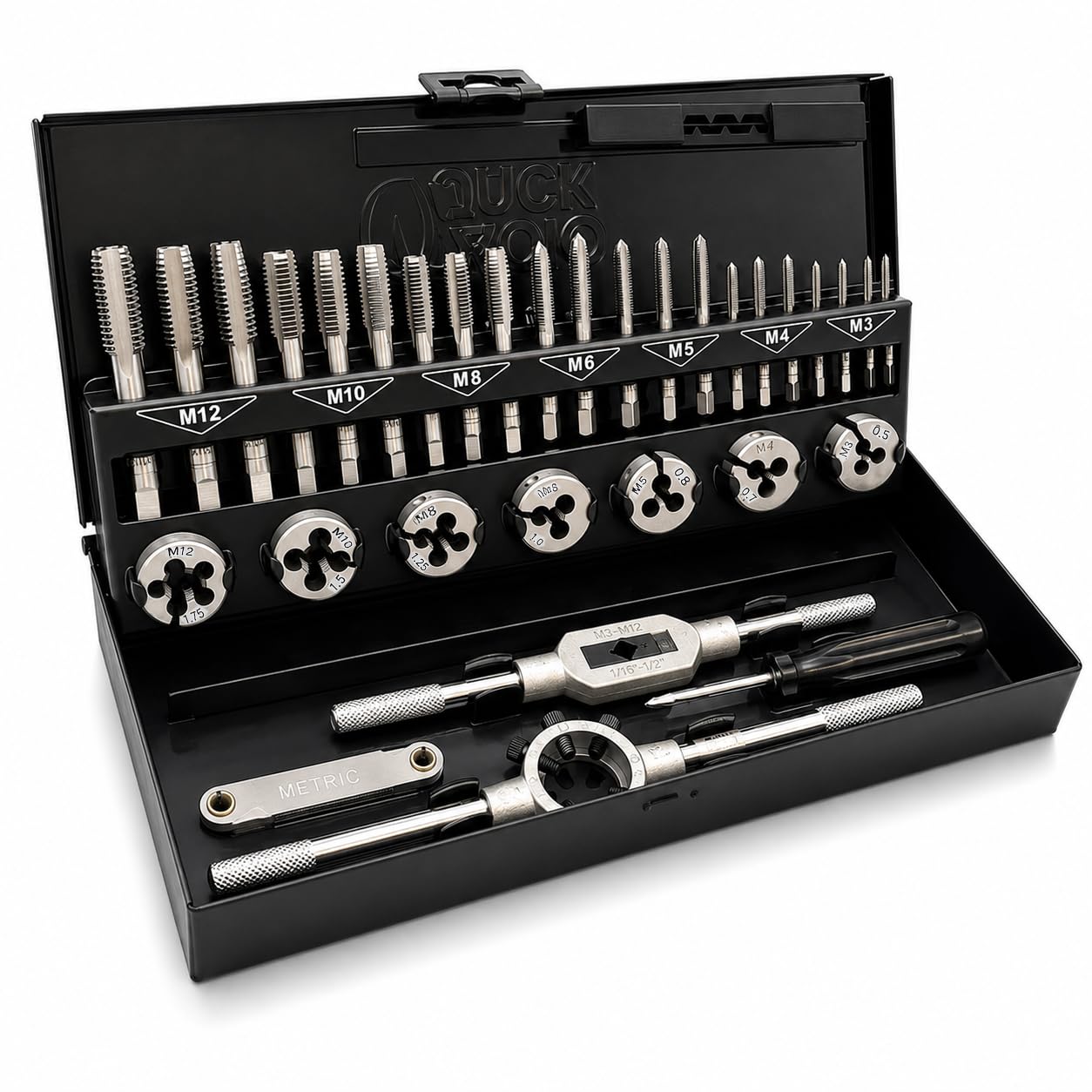 Autojack 32pc Metric Tap and Die Set M3-M12 Thread Repair Kit Tungsten Steel