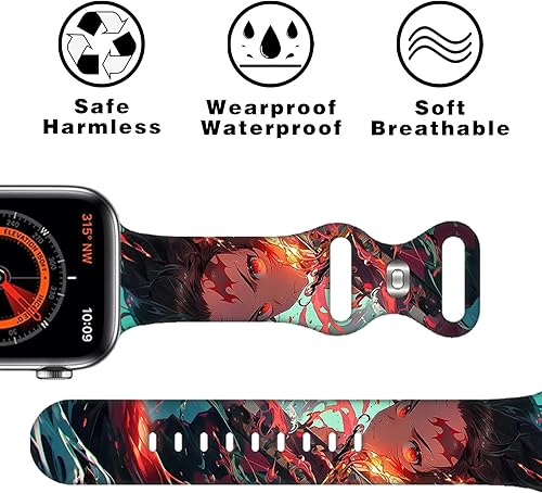 Miniatura 5 de Correa de anime compatible con Apple Watch Band de 1.496 pulgadas1.575 pulgadas1.614 pulgadas1.654 pulgadas1.732 pulgadas1.772 pulgadas, bandas
