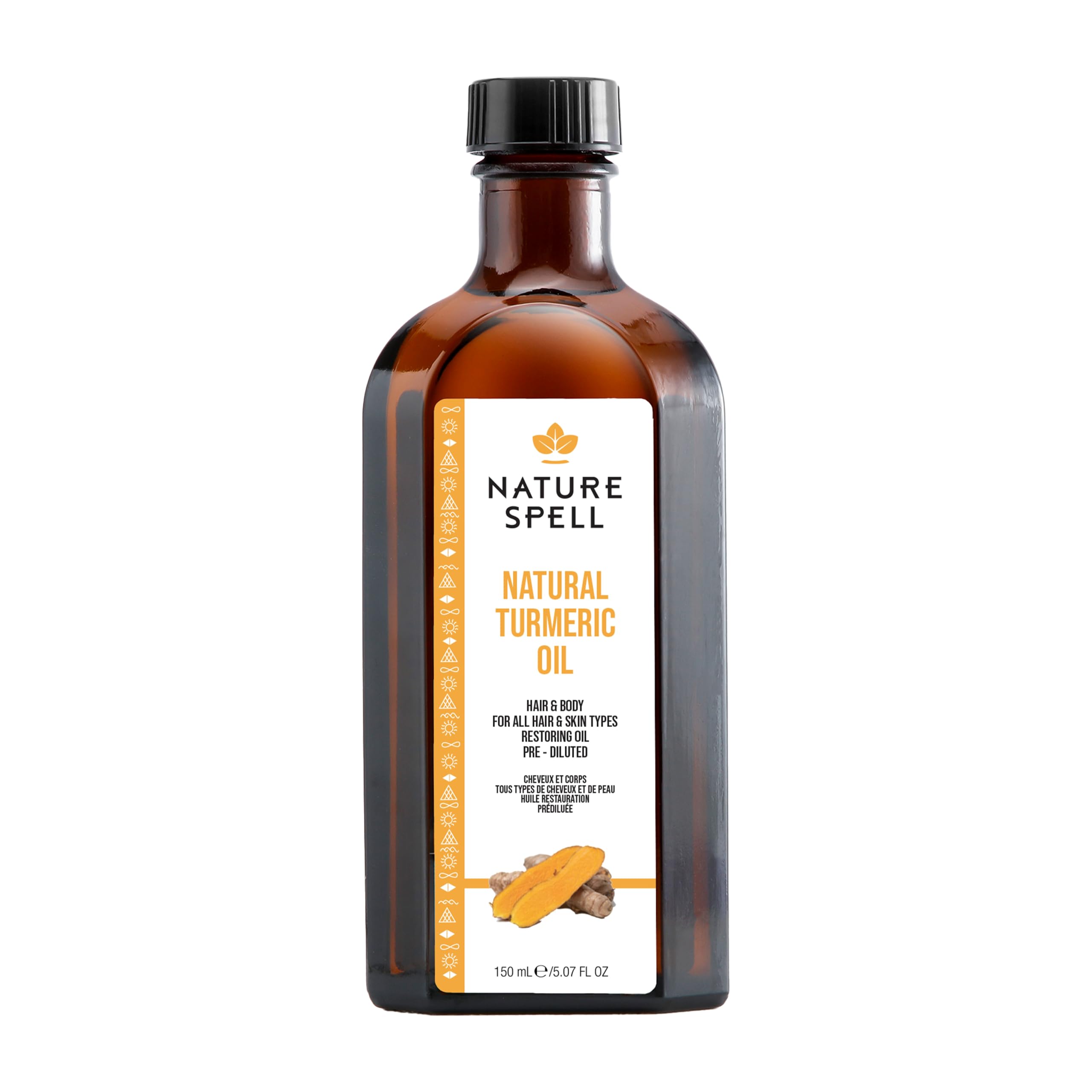 Nature Spell Kurkumaöl Für Haar & Haut 150 ml, Erhöht die Haarelastizität, Hautpflegeöl zielt auf Entzündungen ab, Hergestellt im Vereinigten Königreich