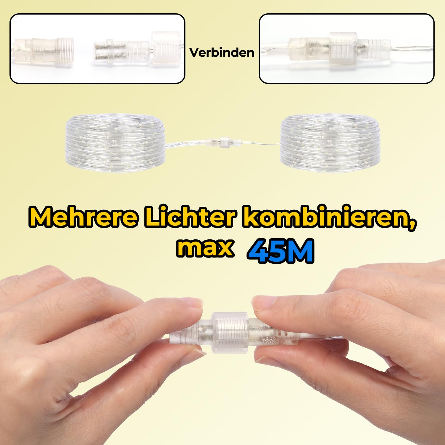 OxyLED LED Schlauch 20m, 300 LEDs Lichtschlauch Außen IP44 Wasserdicht, 8 Lichtmodi Dimmbar mit Fernbedienung, LED Lichtschlauch für Weihnachten Party Hochzeit Innen & Außen Dekoration, Ø7.5mm