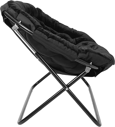 Miniatura 9 de Flash Furniture Eleanor - Silla portátil doble platillo con 2 otomanas, marcos de acero plegables, para dormitorio o dormitorio, 56 pulgadas, piel