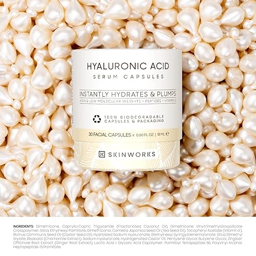 Miniatura 5 de SKINWORKS Suero de ácido hialurónico para cara, suero antienvejecimiento para líneas finas y arrugas, suero hidratante brillante, hidratante facial
