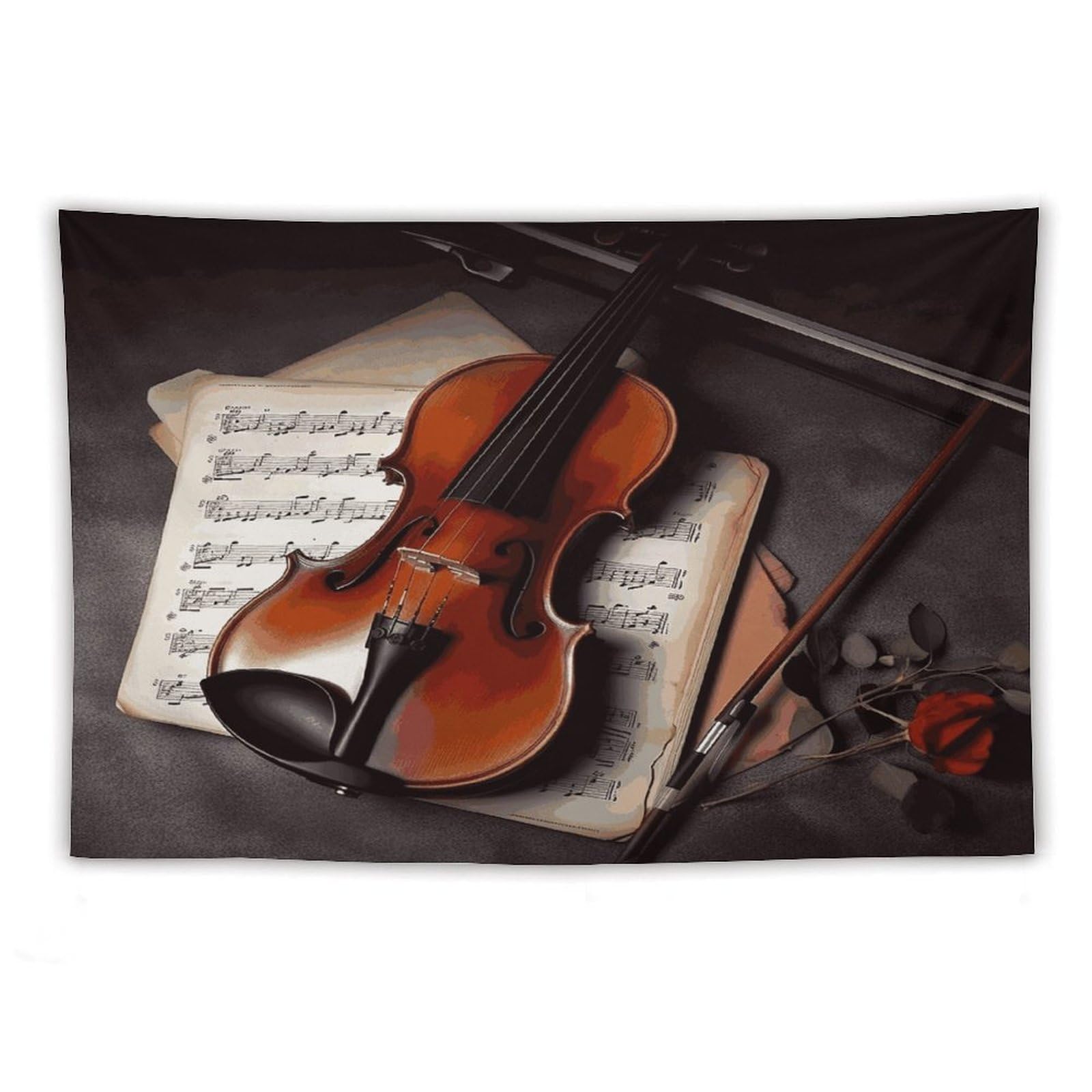 LDGSUPH Violin Sheet Music_78030672 Tapestry Wall Hanging Decor Anti-fading Aesthetic Wall Tapestries Fashion Wall Blanket Decor Modern Wall Art Tapestry for Bedroom Home Decor 60"x90"