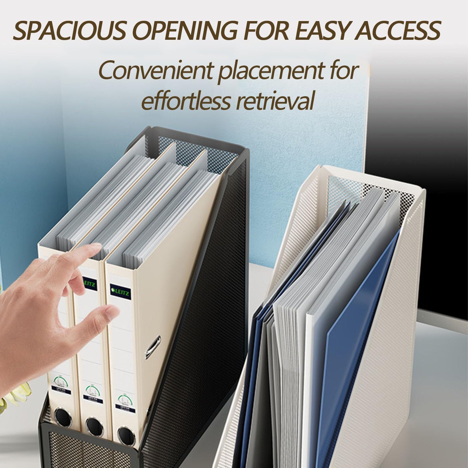 Portadocumenti Da Tavolo, Scaffale Porta Riviste, Struttura Monoblocco, Non Richiede Assemblaggio, Adatto Per Riviste, Documenti, Libri(White)