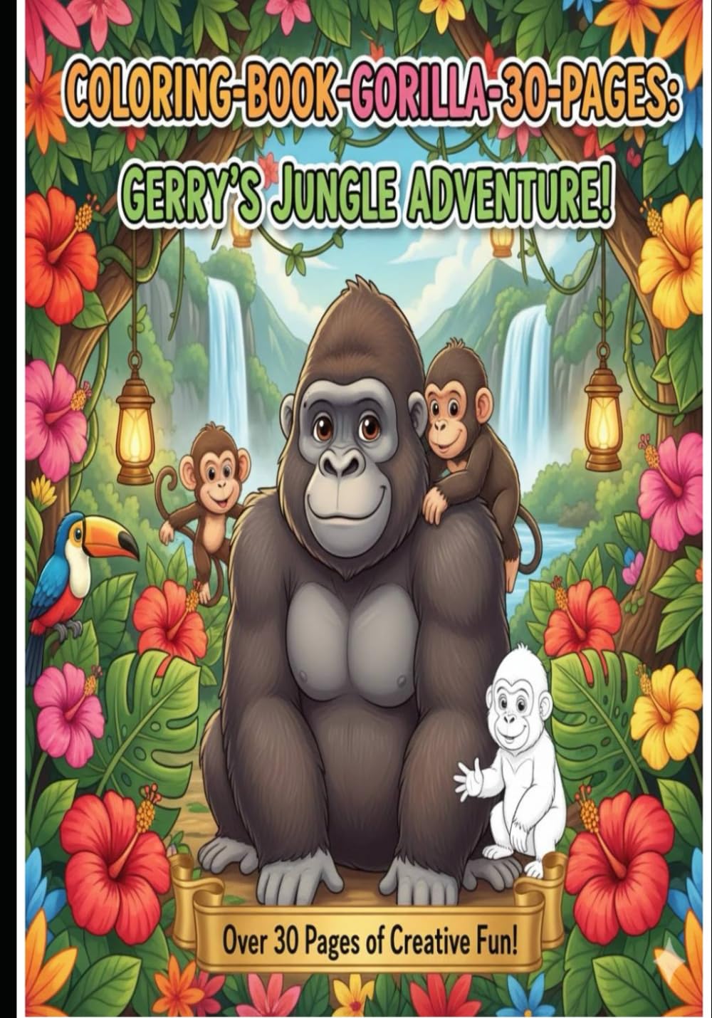 Kids gorilla coloring books: Children colouring book