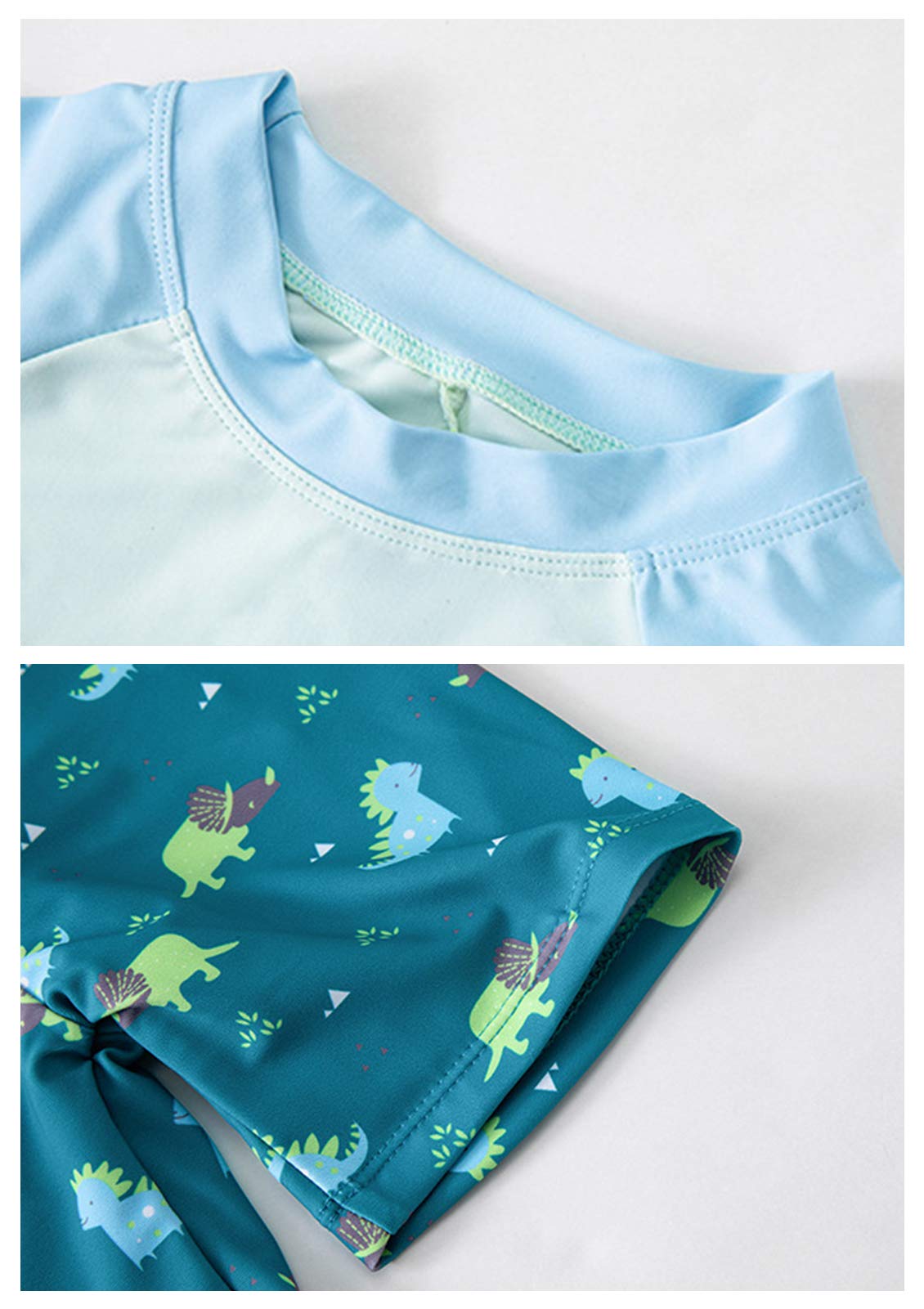 Happy Cherry Ropa de Natación de Secado Rápido con Protector Solar Niños Traje de Baño Dividido de Dragón Lindo de Dibujos Animados Bebés + Protector de Cuello y Sombrero el Sol 3-4 años