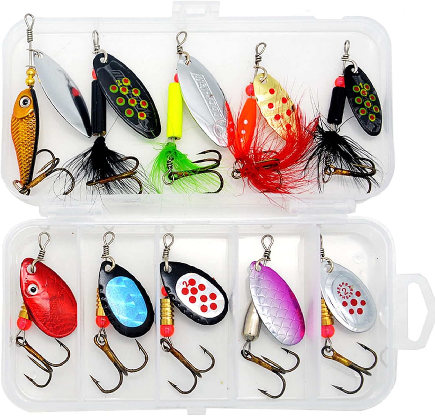 16-teiliges Angel-Köder Set - Wirbelblinker Mit Fisch-Controller & Köderzange