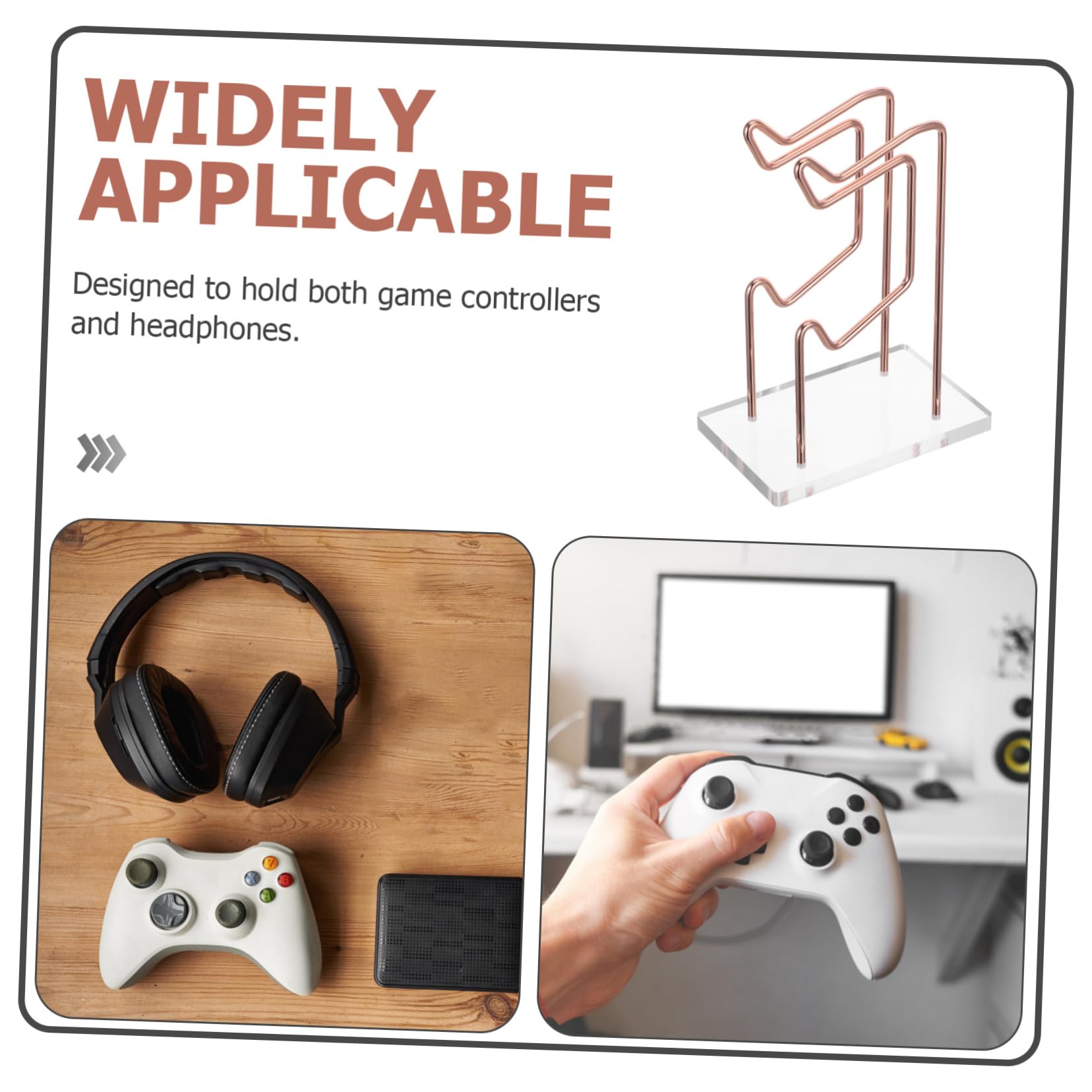 Soporte De Auriculares y Controlador De Base Acrílica Organizador De Escritorio Para Accesorios De Gaming Almacenamiento Funcional y Diseño Moderno