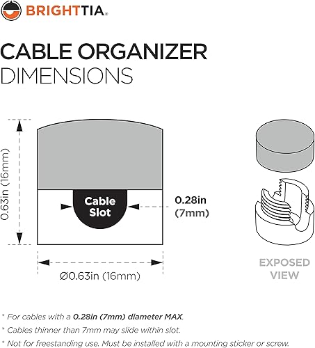 Miniatura 5 de BRIGHTTIA Clips para cables, gestión de cables de latón de alta calidad para el hogar, la oficina y el automóvil, organizador multiusos para cables,
