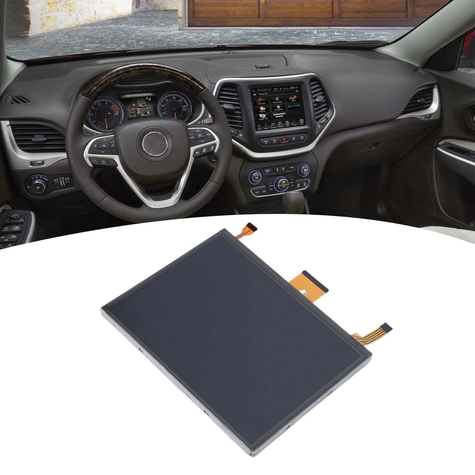 Akozon Nawigacja Samochodowa Dotykowy 8,4-calowy Ekran Digitizer dla Limited Trailhawk 3500 2500 1500 ABS Frame Glass