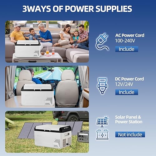 Miniatura 8 de Refrigerador de coche de 12 V, compresor portátil de 22 cuartos de galón con puerta reversible, 100-240 V CA  12 V  24 V CC alimentado, para camión,