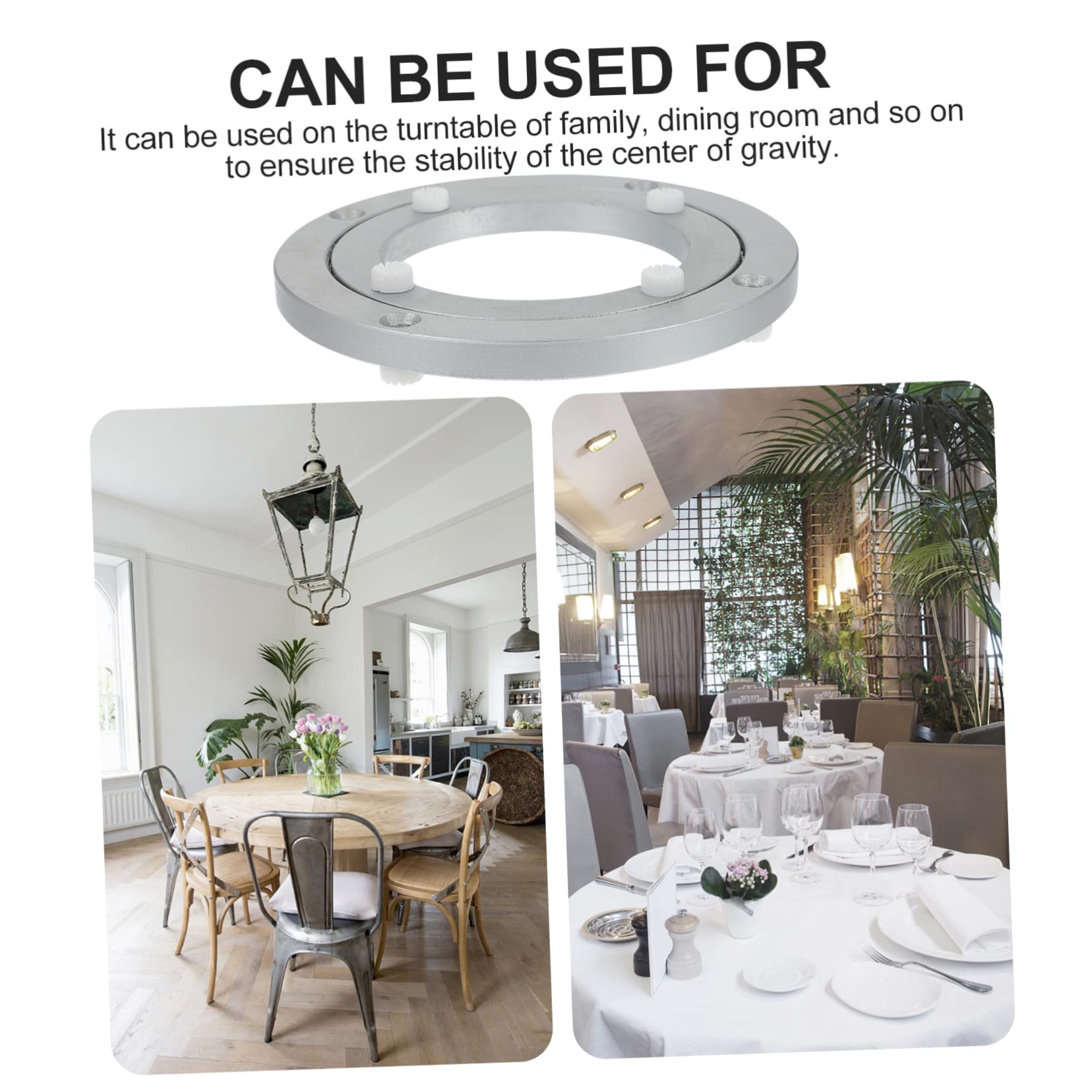 Plato Giratorio de Aluminio para Mesa de Comedor Base Giratoria Lisa 360 Grados Herramienta para Banquetes y Restaurantes Uso Doméstico Diseño Práctico