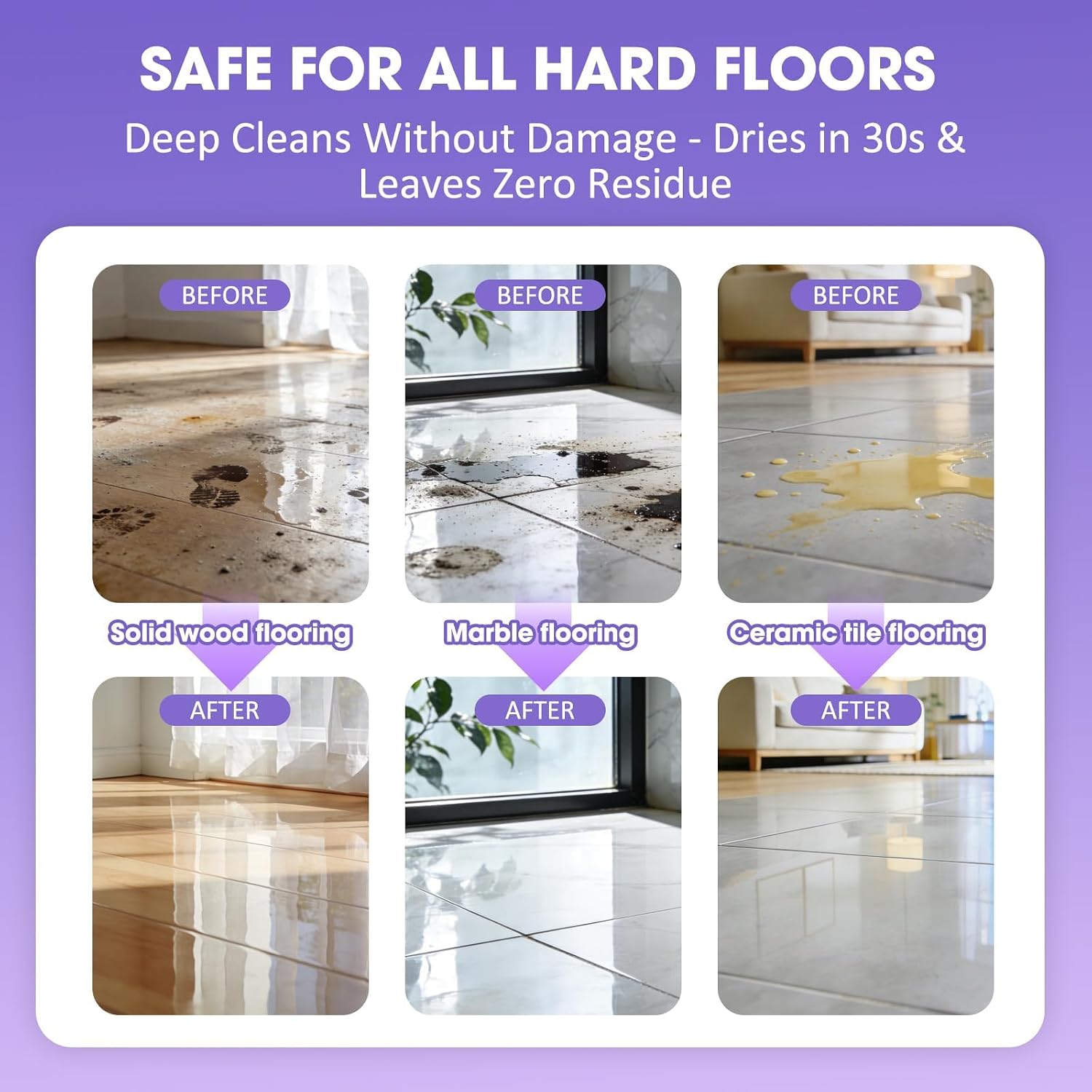 Lavender Scent Floor Cleaning Solution, 1L 33.8Fl OZ, Compatible with Roborock&Eufy&iRobot&Ecovacs&Dreame&Shark and all other Robot Vacuum Cleaners, Deep Cleans, Residue-Free & Pet-Safe image 5