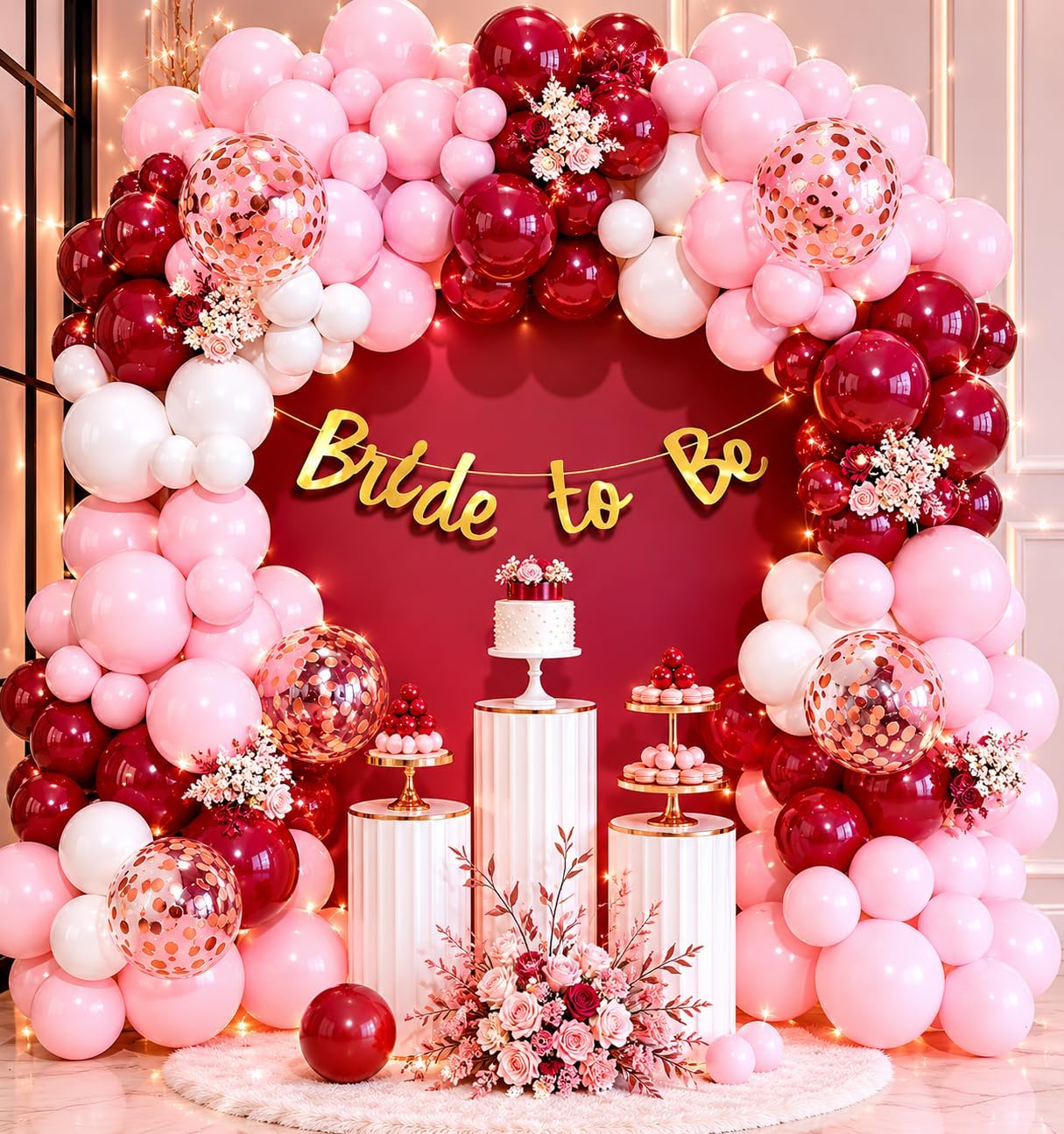 Party Propz Bride to Be Decoration Set Combo - 41 Pcs Bridal Shower Decorations | Balloons for Bachelorette Party | Bridal Decoration Items | Bride to be Party Decoration Pack (Cardstock)