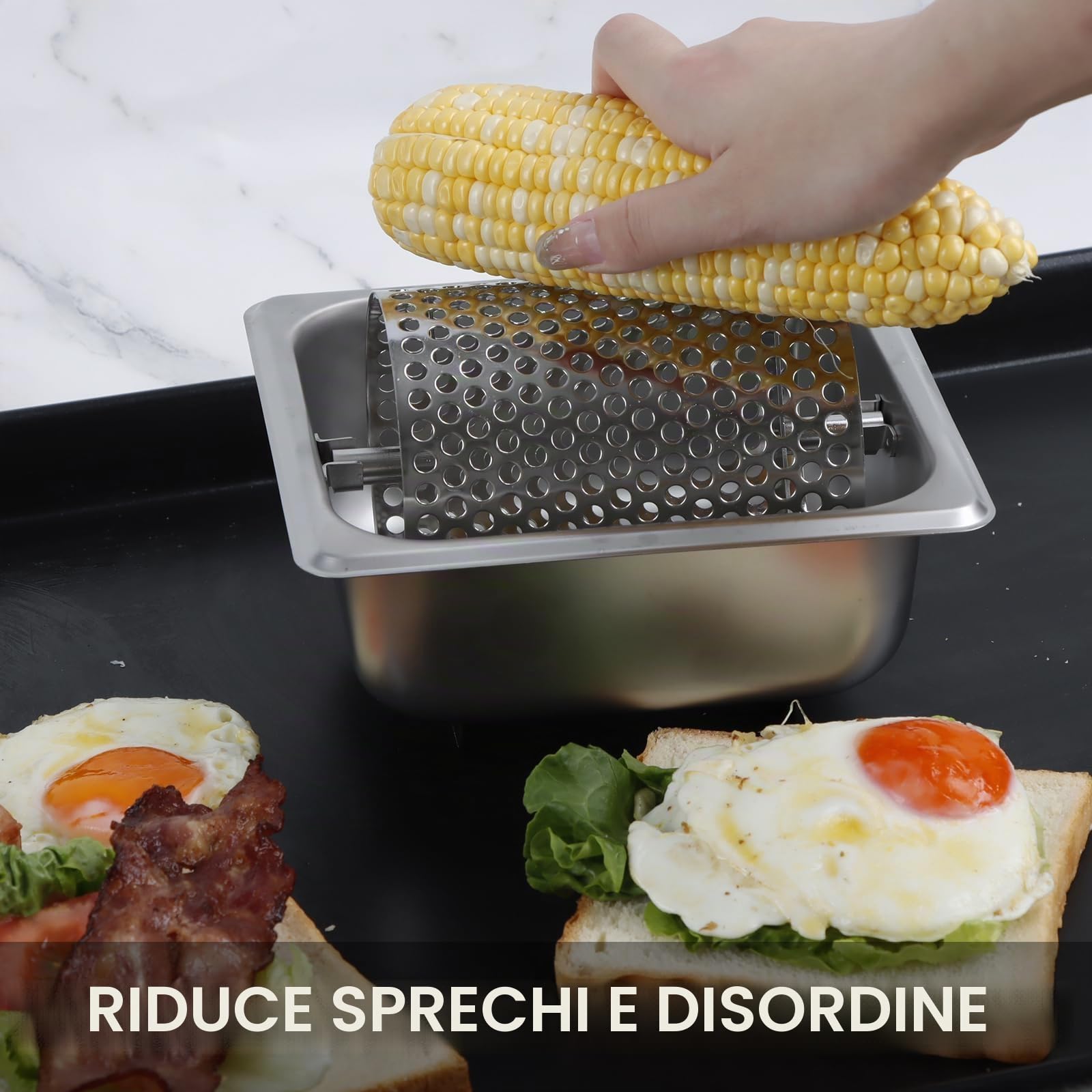 Burro, Burro, Burger, Spargitore per burro in acciaio inox, durevole distributore di burro, strumento per burro, dispenser per pane toast, contiene 1000 gomitoli