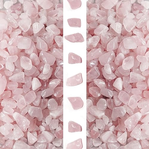 gemshan Chips de cuarzo rosa de 2 libras de cristal triturado natural a granel de 0.236 a 0.315 pulgadas, piedra de cristal curativo para acuario, gemshan Chips de cuarzo rosa de 2 libras de cristal triturado natural a granel de 0.236 a 0.315 pulgadas, piedra de cristal curativo para acuario,