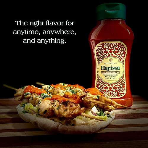 Miniatura 4 de Mustapha's Harissa Hot Sauce - Pasta de pimiento picante original del norte de África, sin azúcar, sin conservantes, sin OMG, vegana, apta para