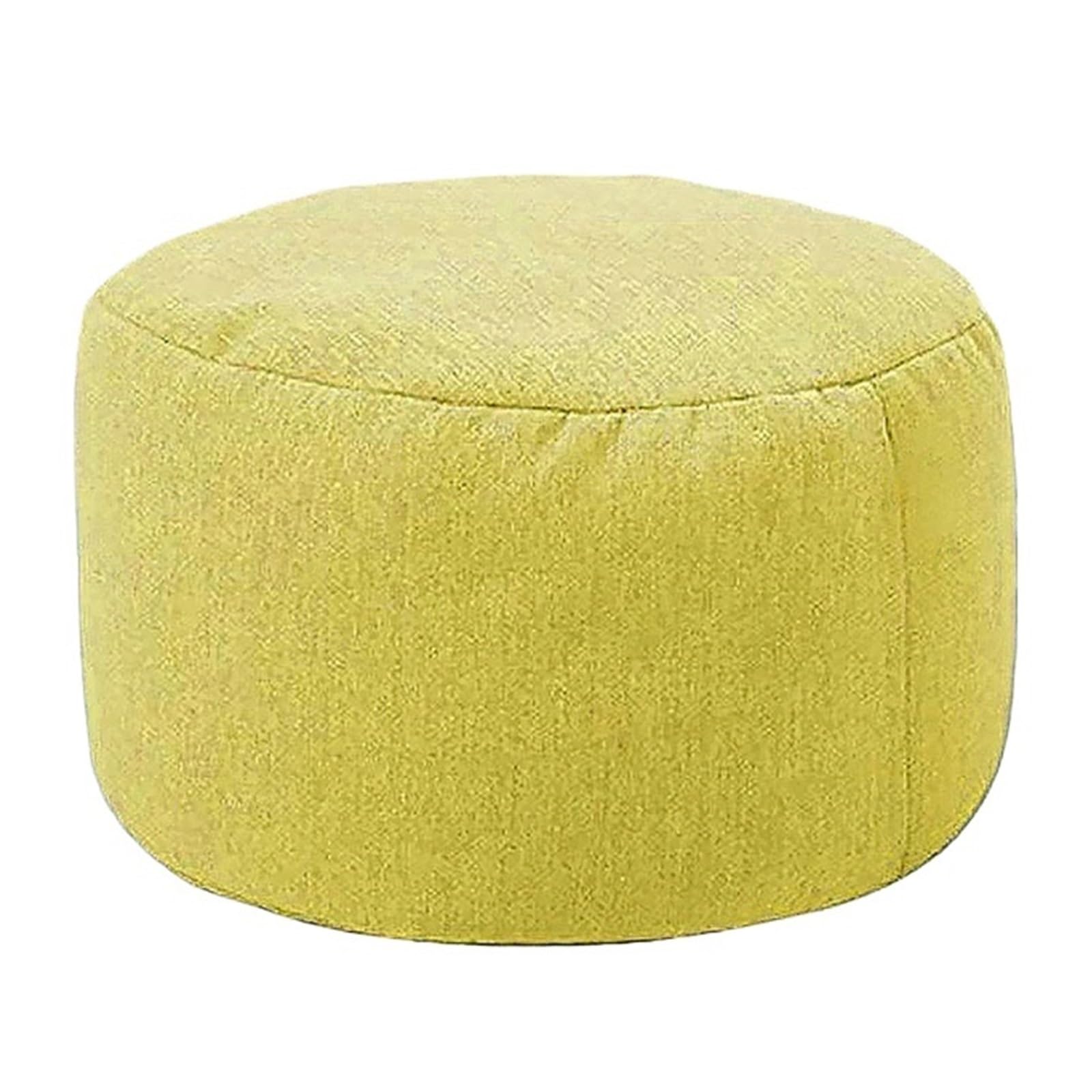 Pouf rond en lin vert de 30x20 cm avec garnissage en billes pour salon