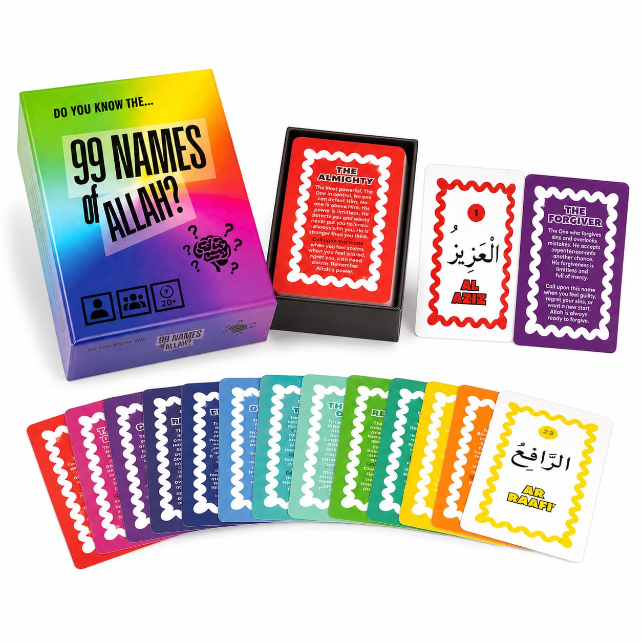 99 Names of Allah Colour-Coded Islamic Learning Cards