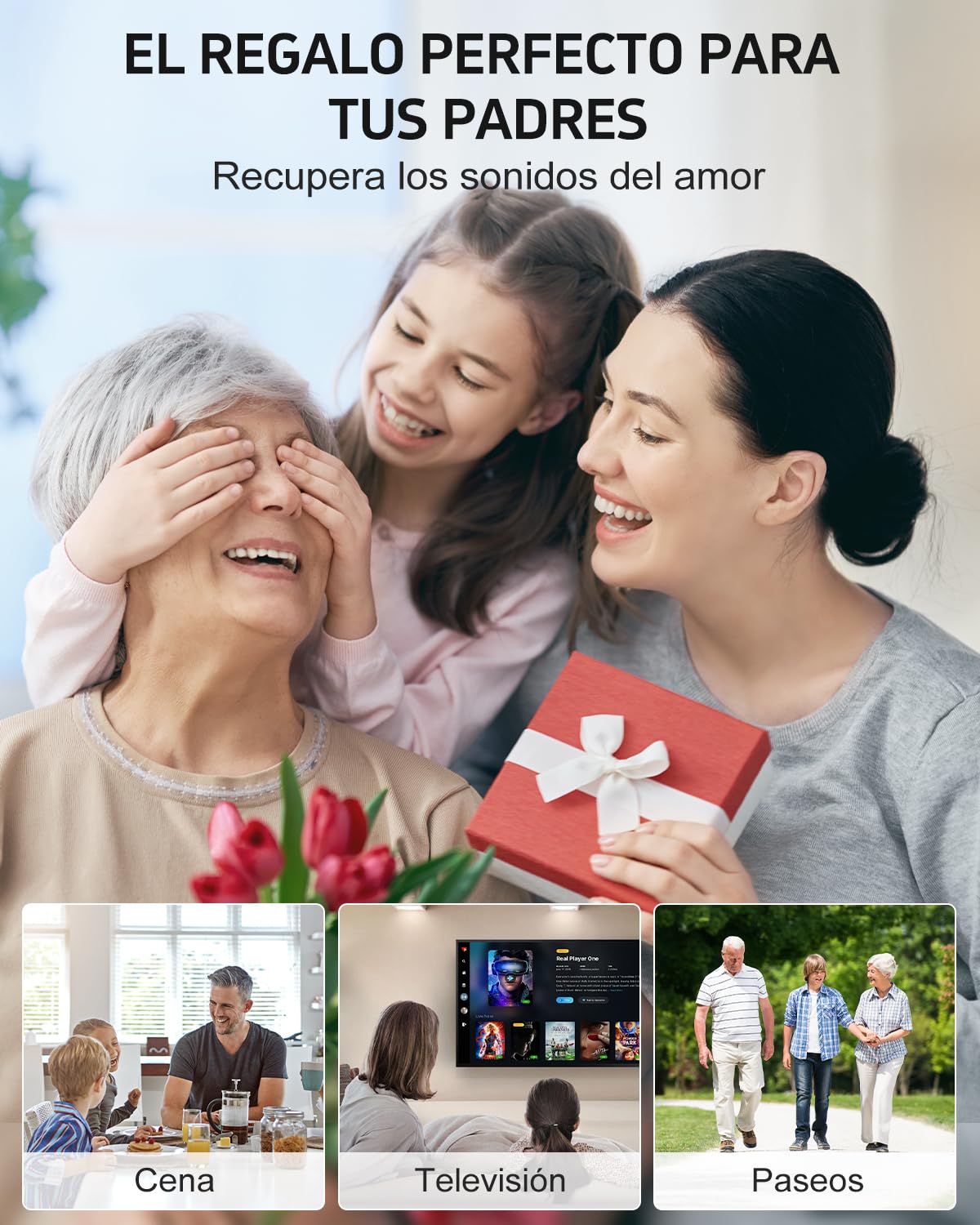 Dispositivo de Audio Inalámbrico con Cancelación Inteligente de Ruido, 4 modos y volumen ajustable, paquete de 2 unidades (Dual)