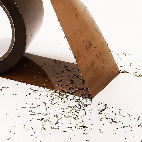 Miniatura 4 de CHUANGSEED Paquete de 2 cintas de embalaje marrón con dispensador, 2.7 mil x 1.88 pulgadas x 55 años, cinta de embalaje resistente para cajas