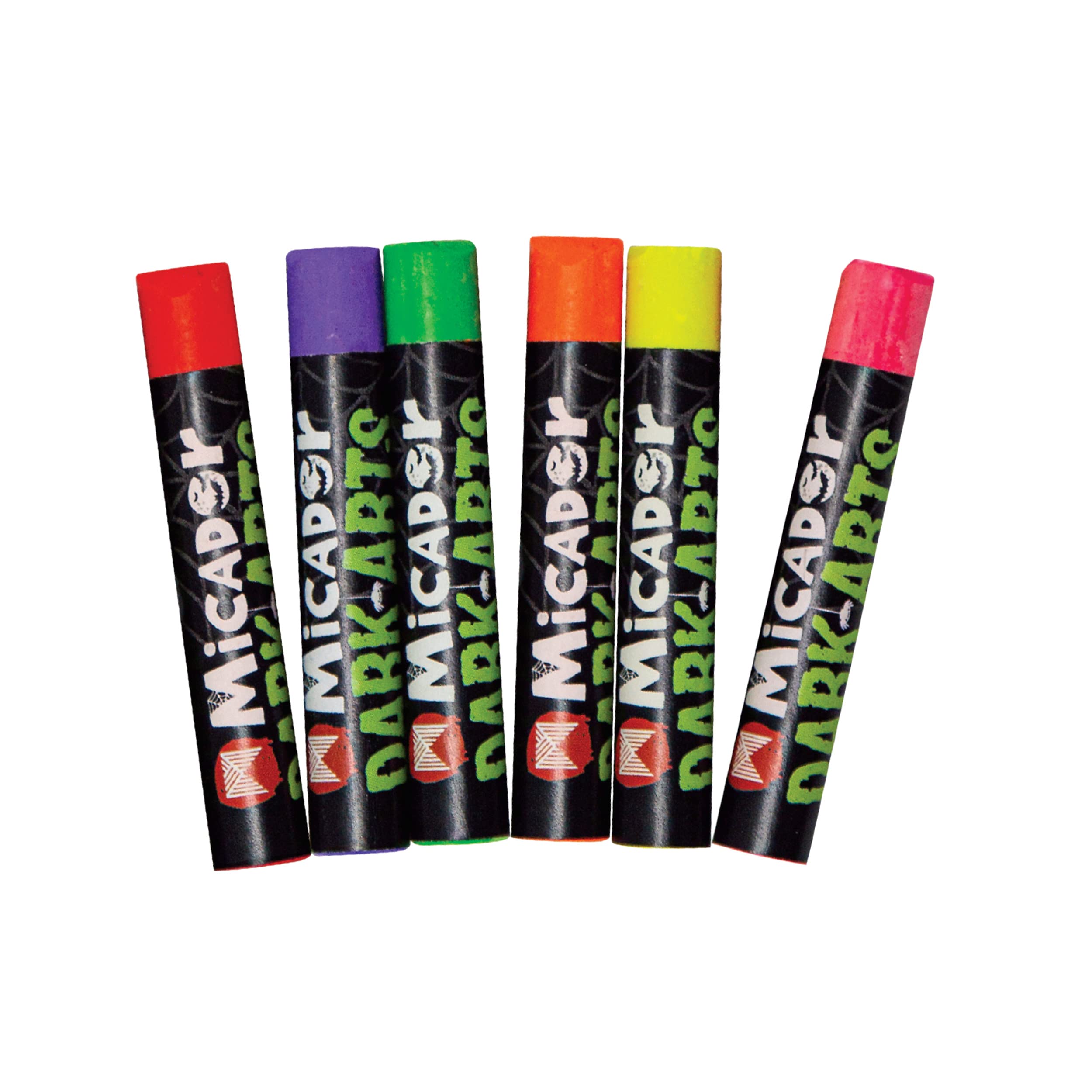 Micador Dark Arts Neon Glow Oil Pastels, 6-Colors - Kids Coloring + drawing with highly vibrant neon colors - Glows under blacklight - Ages 5+ - Image 2