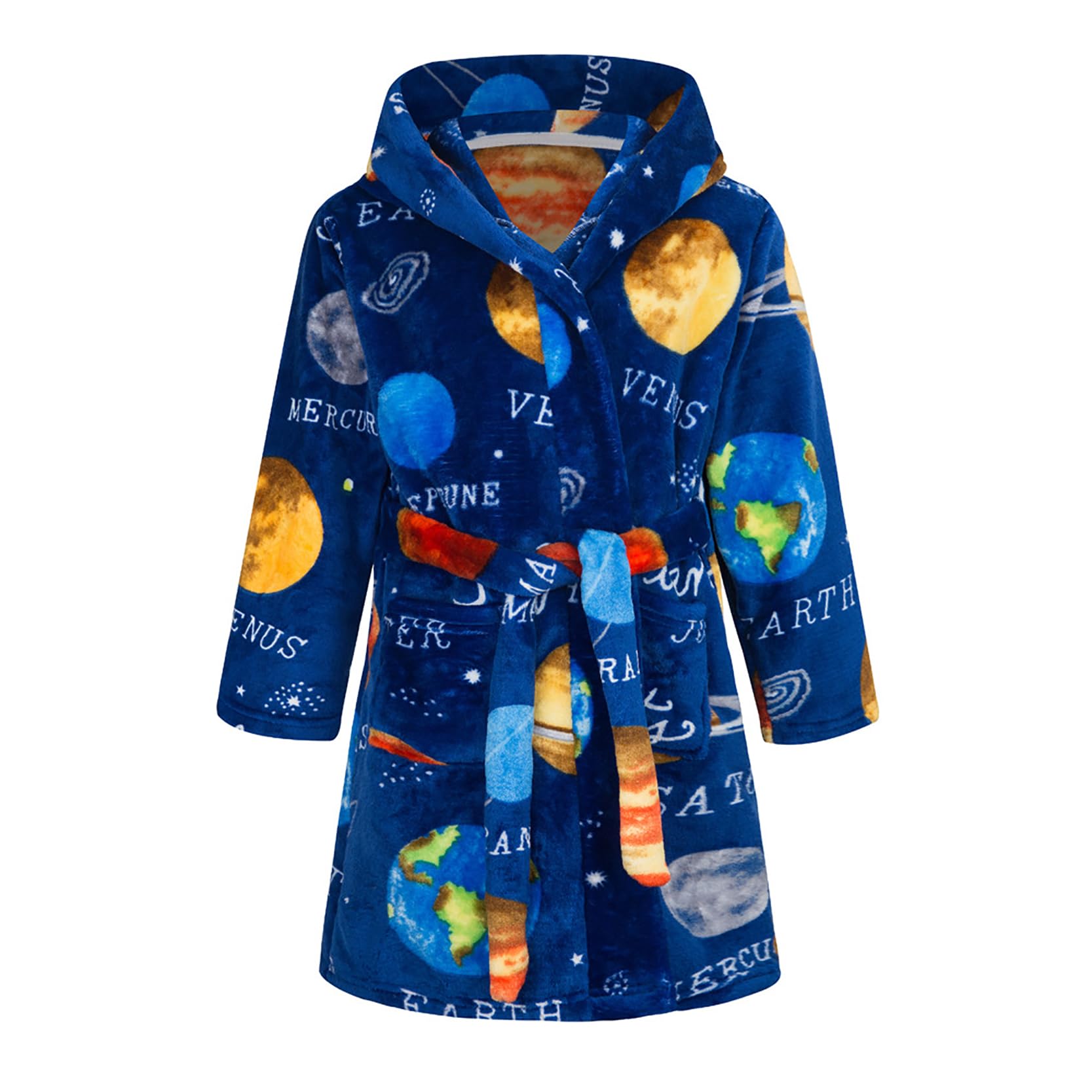 Peignoir doux et chaud à capuche en flanelle polaire pour enfants