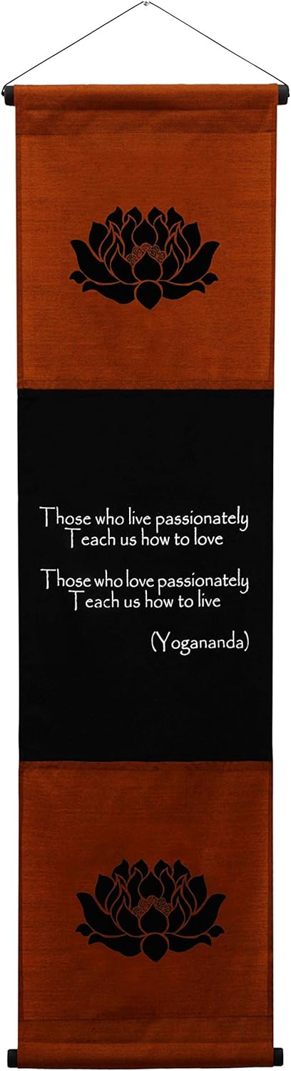 G6 Collection Inspirational Wall Decor Yogananda Banner Art, Inspiring Quote Wall Hanging Scroll, Affirmation Motivational Uplifting Message, Thought Saying Tapestry Yogananda (Blue)