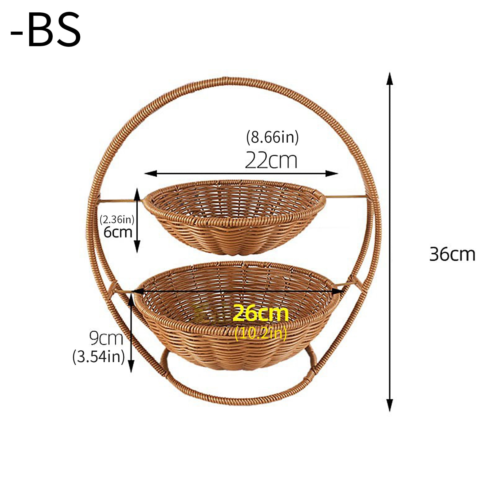 Cesta de Frutas de ratán de Varios Niveles Moderna, Bandeja para Servir para Cocina, Comedor, Almacenamiento, Propietario de golosinas permanentes