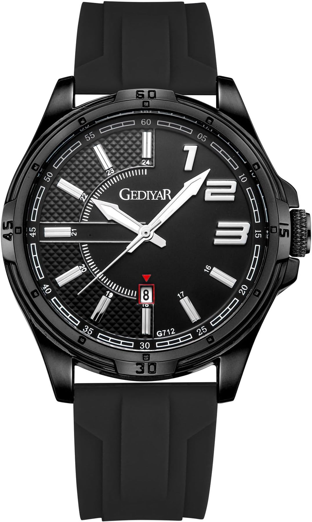 Classic Wrist Watches for Men,Silicone Strap Military Army Sports Analog Quartz Calendar Date Big Large Face Waterproof Gift Watches