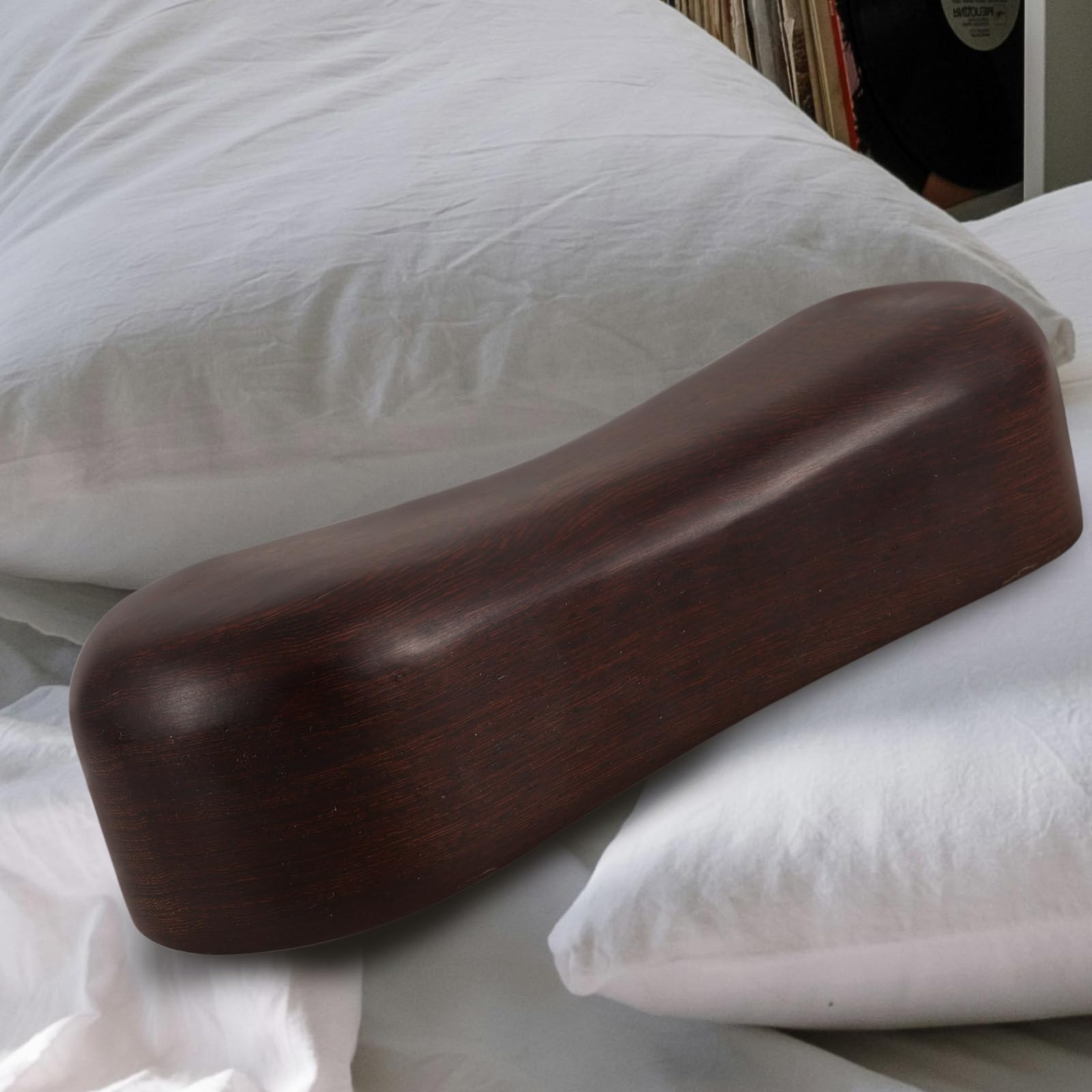 Beavorty Nackenkissen aus Massivholz für Nackenverspannungen und Schultern | Sauna Holzkissen, Massagezubehör für Zuhause, Unterstützt Entspanntes Liegen