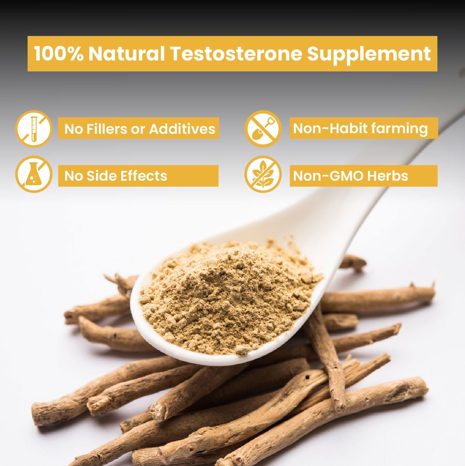 Vlado's Himalayan Organics Testosterone Booster Supplement for Men - 2800mg+ | With Ashwagandha, Shilajit, Kaunch Beej, Musli, Gokshura, Ginseng, Gold Bhasma & 17+ Ayurvedic Herbs | Boost Strength, Stamina, Energy & Muscle Growth | Pre & Post Workout Supplement - 90 Veg Tablets 3