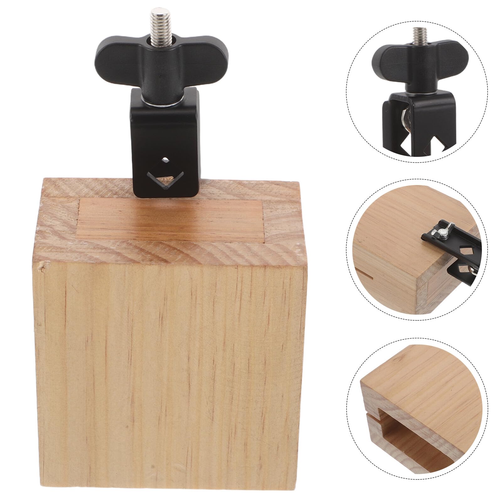 GALPADA Campanaccio in Legno Quadrato Montabile per Batteria Design Portatile e Stile Tradizionale, Accessorio Musicale per Musicisti a Mano e Prove di Gruppo
