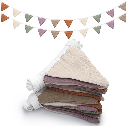 Miniatura 22 de Oudain Banderines de 15.5 pies, 2 piezas de guirnalda de guardería con banderines triangulares, bandera para bebé para decoración de guardería,