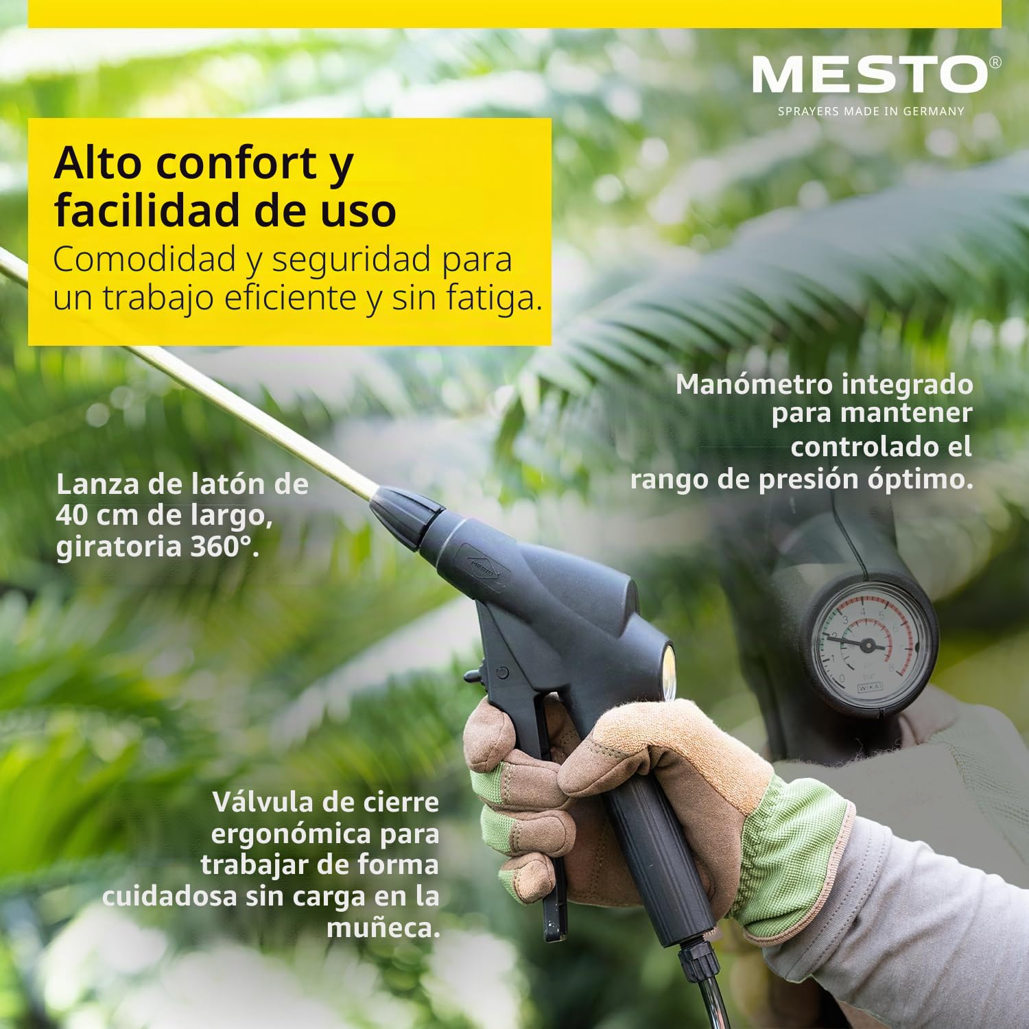 MESTO Set de 5 pulverizadores profesionales a presión de 5 l, incluye filtro Mesto, 120 mm, pulverizador a presión de 3 bares, botella pulverizadora para casa y jardín, botella pulverizadora para