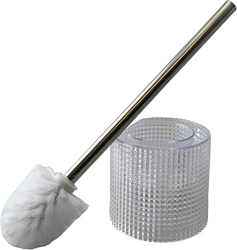 Escobilla y soporte para inodoro de cristal transparente