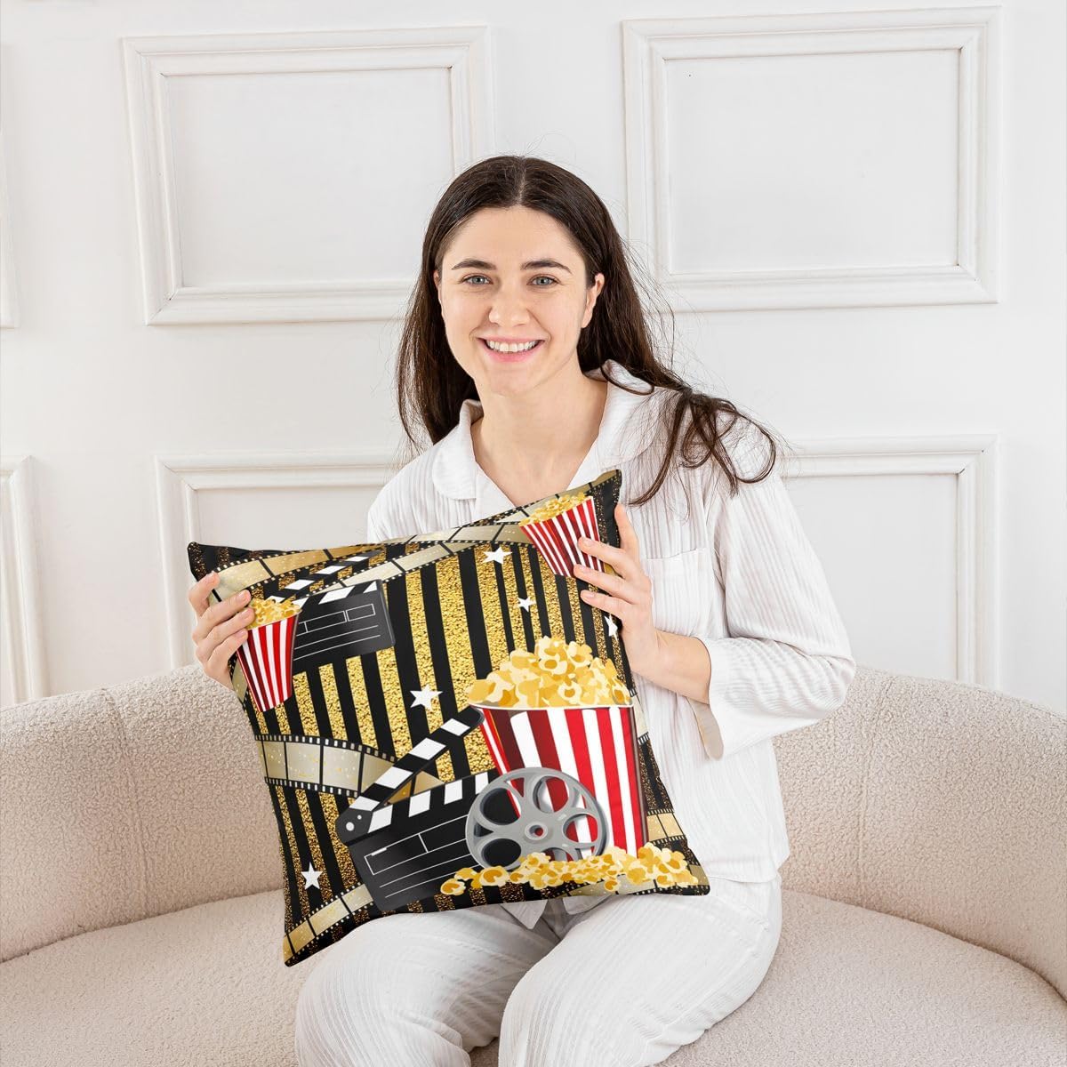 Feelyou Cinema Poster Movie Pillow Covers Set of 2 24 x 24-Inch Reversible image 4
