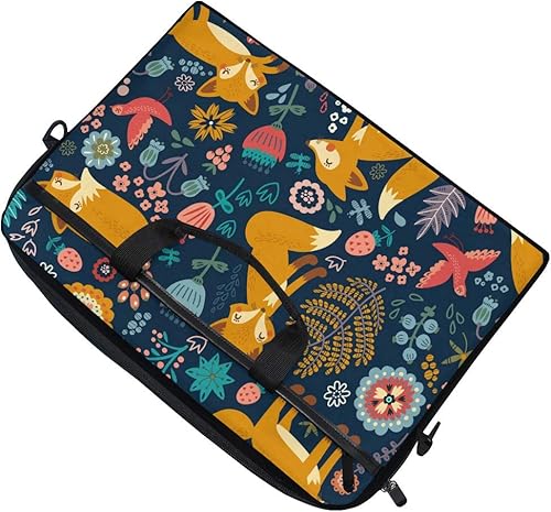 Miniatura 5 de XMCL - Funda para computadora portátil con diseño de zorro bosque, maletín para computadora portátil, con correa ajustable para el hombro de 14 a