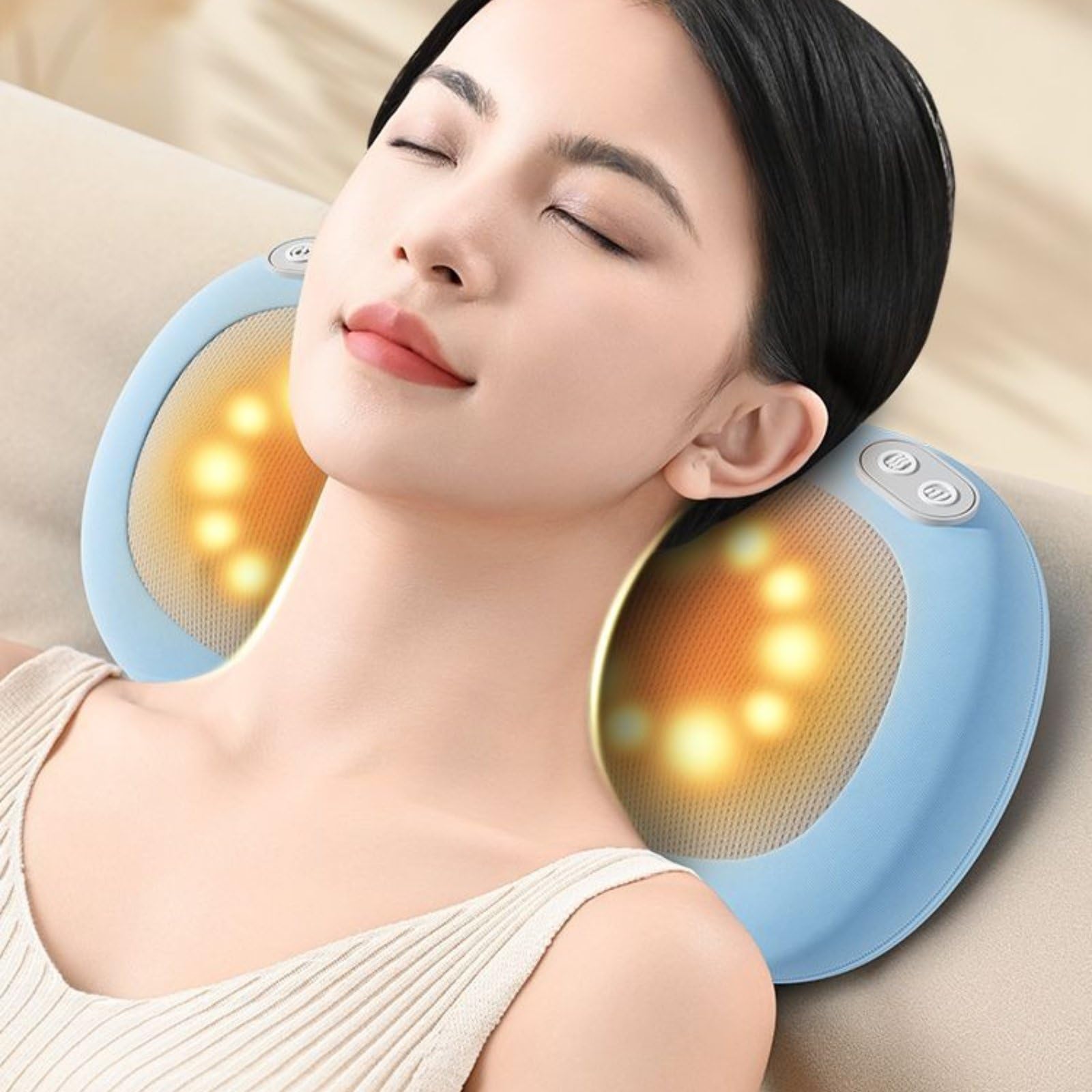 Cuscino Massaggiante Cervicale Cuscino Massaggio Collo Schiena Spalle Shiatsu Riscaldante Nodi 3D Profondi Intensità Regolata Design Ergonomico Farfalla Usb Portatile Adatto Viaggio Relax