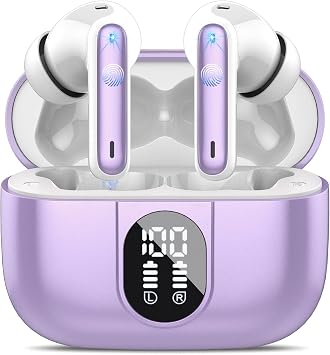 2025 Bluetooth 5.3 Headphones Wireless Earbuds HiFi Stereo, 40H Playtime in-Ear Earbud, Bluetooth Earbuds with LED Power Display, IP7 Waterproof Wireless Earphones Sport Headset for Android iOS